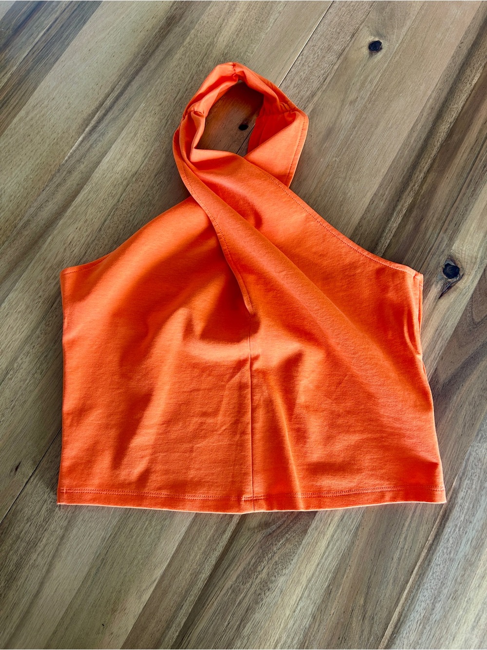 COS Orange Knit Halter Top